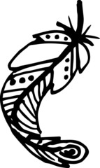 Vector image of bird feathers boho Style.