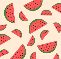 Watermelon fruit summer food as foody pattern wallpaper