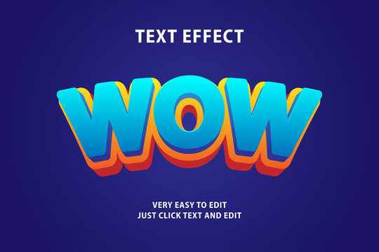 3d cartoon text effect, editable text