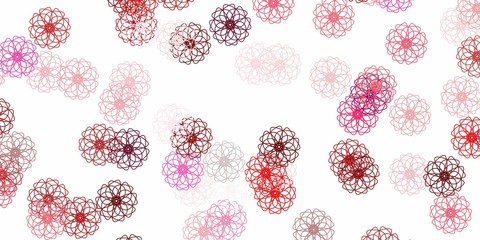 Light pink, red vector natural artwork with flowers.