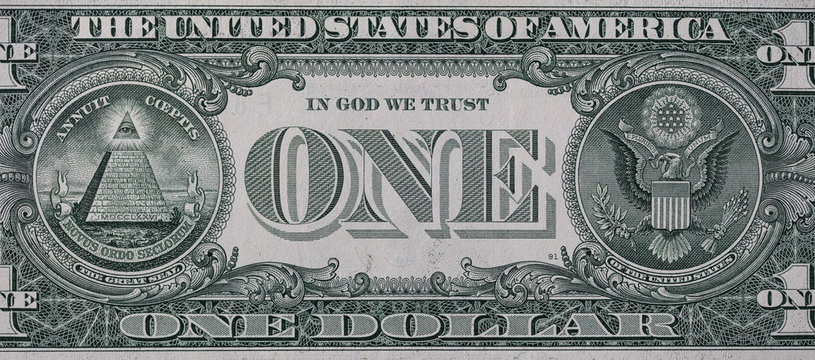 one dollar bill front and back