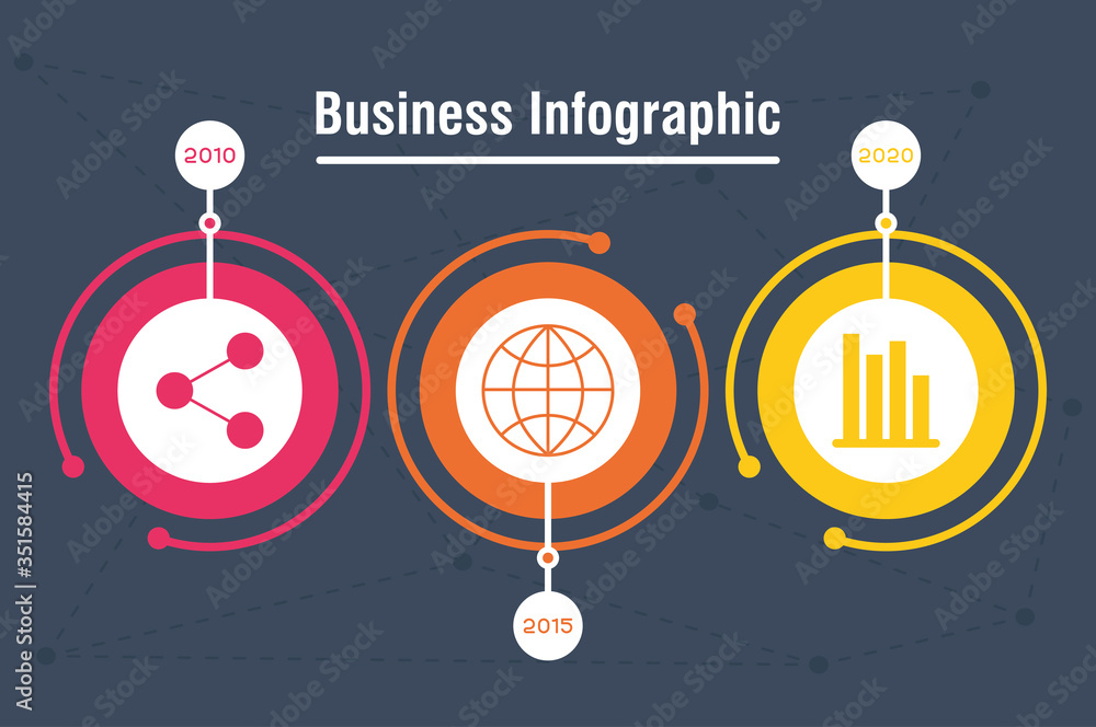 Canvas Prints business infographic with years icons