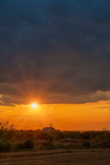 Beautiful sunset over the countryside.