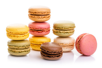 Multi-colored macaron, isolate on a white background