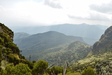 Fototapeta na wymiar Scenic mountain landscpes in rural Kenya, Aberdare Ranges