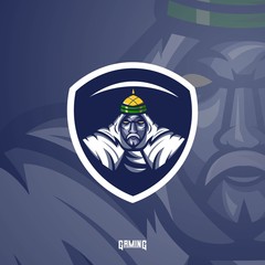 Sultan mascot logo design vector with modern illustration concept style for badge, emblem and t shirt printing. Arabian king illustration for sport and e-sport team.