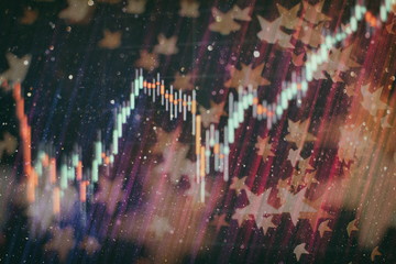 Business success and growth concept.Stock market business graph chart on digital screen.Forex market, Gold market and Crude oil market