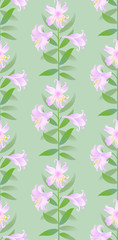 The stylized image of a lily. Seamless pattern. Vector graphics