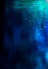 The depth of the sea water, the ocean floor, the rays of the sun through the water, the underwater world, the sea scene.