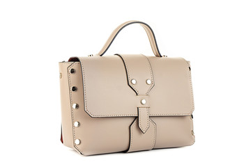 fashion bag women clutch, white, red, black, yellow background, isolated, genuine leather, 