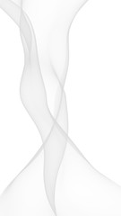 White abstract background. Fluttering white scarf. Waving on wind white fubric. 3D illustration