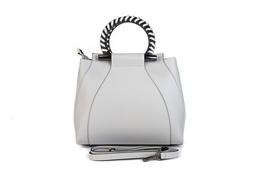 fashion bag women clutch, white, red, black, yellow background, isolated, genuine leather, 