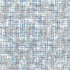 Tartan plaid pattern seamless background. Multicolored dark check plaid in blue, red, and yellow for flannel shirt, blanket, throw, or other modern textile design. Herringbone woven texture.