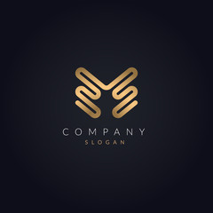 Premium line style letter M logo design. luxury branding abstract logotype M Alphabet. Creative elegant M vector monogram.