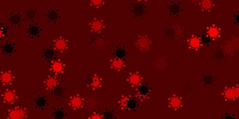 Obraz na płótnie Canvas Light red vector pattern with coronavirus elements.
