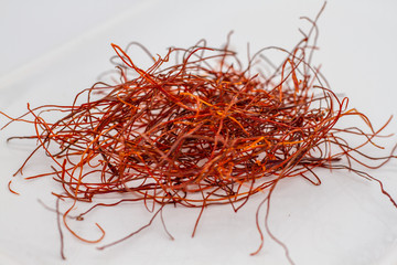 Chili strings, close-up, isolated