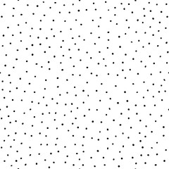 Seamless neutral pattern. Black hand-drawn dots isolated on white background. Scandinavian cozy ornament. Vector doodle stock illustrations for wallpaper, posters, wrapping paper, textiles, prints © Olga