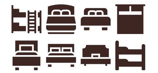 Modern Simple Set of hostel Vector filled Icons