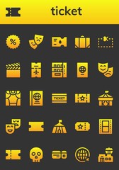 Modern Simple Set of ticket Vector filled Icons
