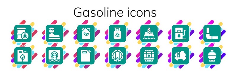 Modern Simple Set of gasoline Vector filled Icons