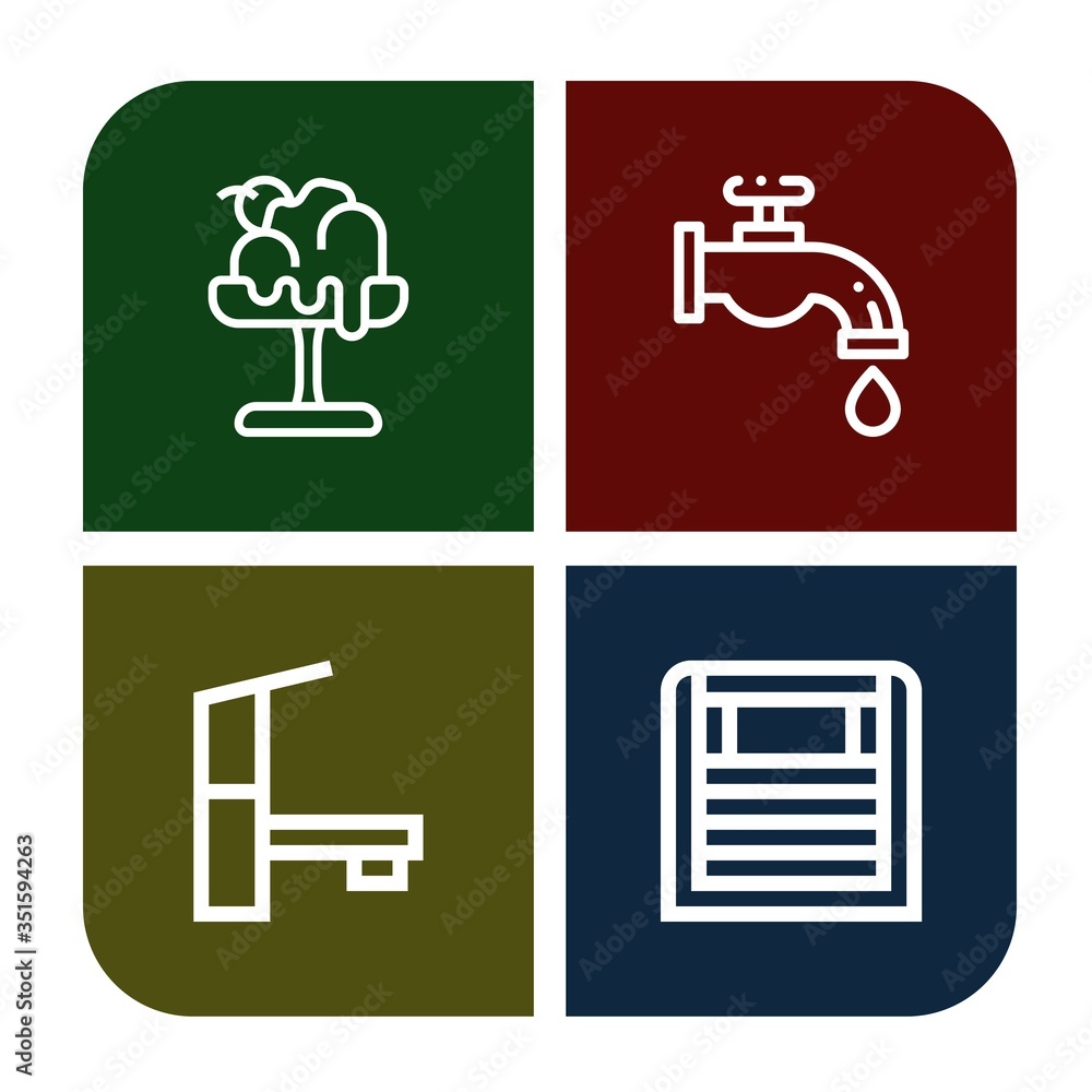 Poster flow simple icons set