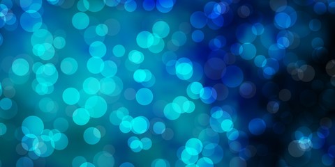 Light BLUE vector layout with circle shapes. Glitter abstract illustration with colorful drops. Pattern for wallpapers, curtains.