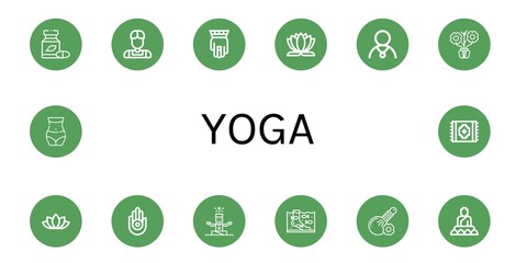yoga simple icons set