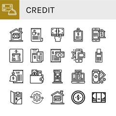 credit icon set