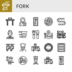 fork icon set