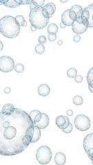 Bitcoin economic financial bubble. crypto currency 3D illustration. Business concept. Blue bubbles on white background. Bit, Coin, mining concept