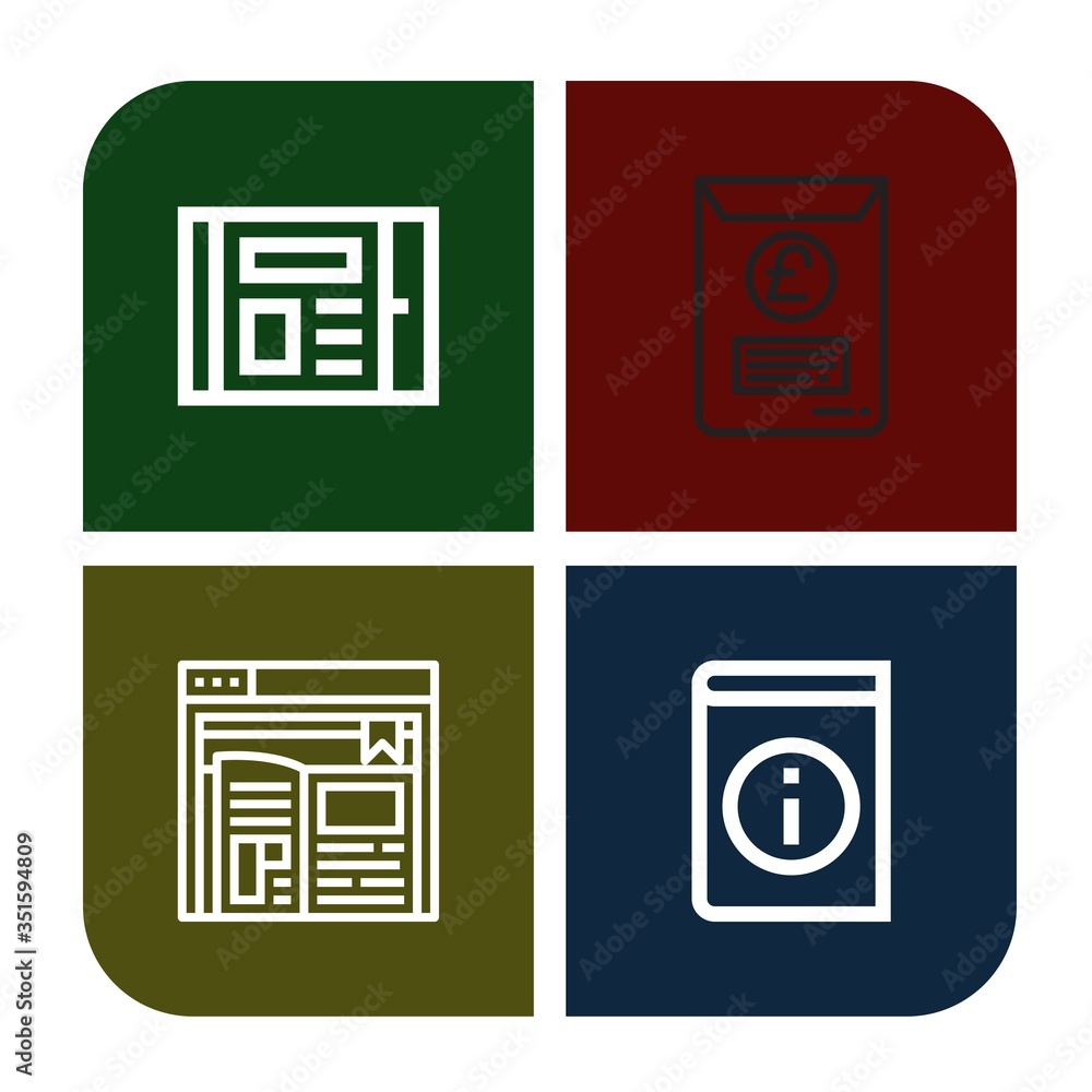 Poster text simple icons set