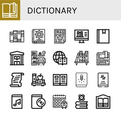 dictionary icon set