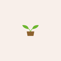 Pot Leaf logo icon template design in Vector illustration