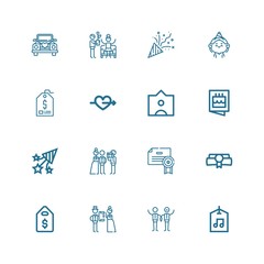 Editable 16 invitation icons for web and mobile