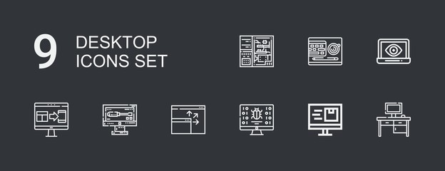 Editable 9 desktop icons for web and mobile