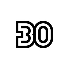 Number 30 vector icon design