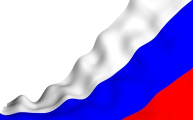 Waving flag of the Russian Federation. The National. State symbol of the Russia. 3D illustration