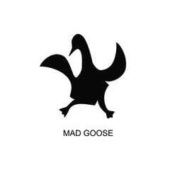Fototapeta premium Goose bird animal dance logo icon silhouette Hand drawn Modern creative mad design Fashion print clothes apparel greeting invitation card picture banner badge poster flyer websites Vector Illustration