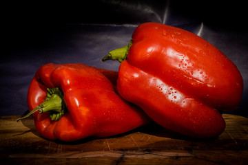 Morron rojo o pimiento natular de la huerta
