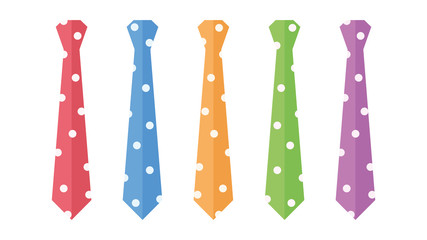 Set of different ties. Flat style. Vector illustration
