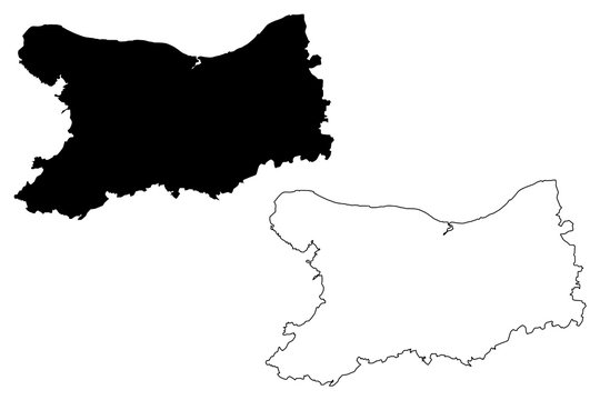Calvados Department (France, French Republic, Normandy or Normandie region) map vector illustration, scribble sketch Calvados map