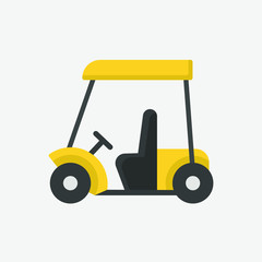 Golf car in simple modern flat  style vector design for your design work, presentation, website.