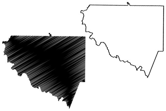 Upson County, Georgia (U.S. county, United States of America, USA, U.S., US) map vector illustration, scribble sketch Upson map