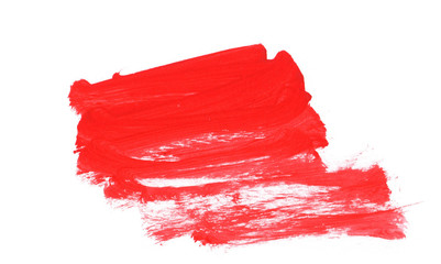 red gouashe paint drawn with brush stroke