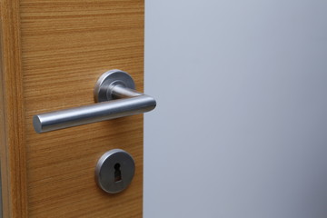 Exterior door handle and Security lock on Metal frame.