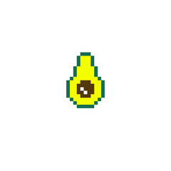 Fototapeta premium avocado pixel art icon, pixel illustration