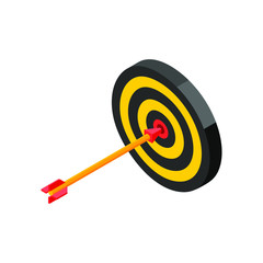Target icon. Vector illustration in flat isometric 3D style. Isometric of arch target icon for web design isolated on white background