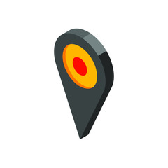 Pin icon, vector illustration in flat isometric 3D style. Location isometric symbol