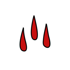 Fototapeta premium blood drops doodle icon, vector illustration