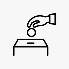 Charity icon designed in a line style